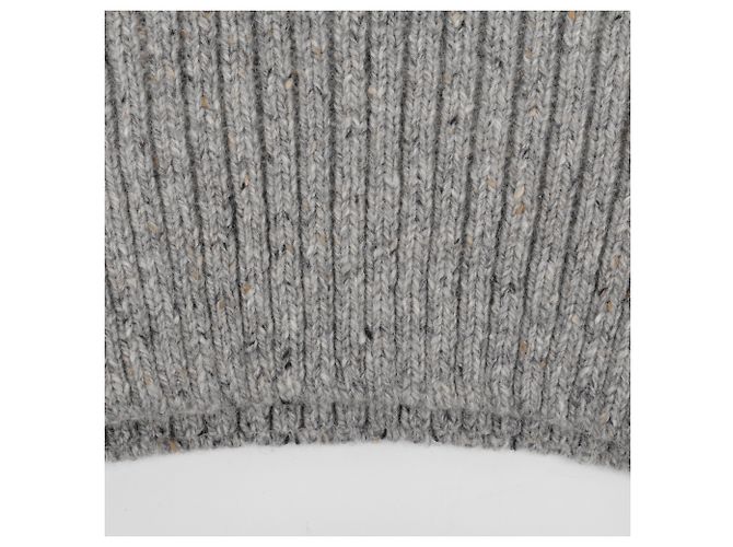 Thom Browne Mohair-Strick mit Streifen Hellgrau - Ansicht 8