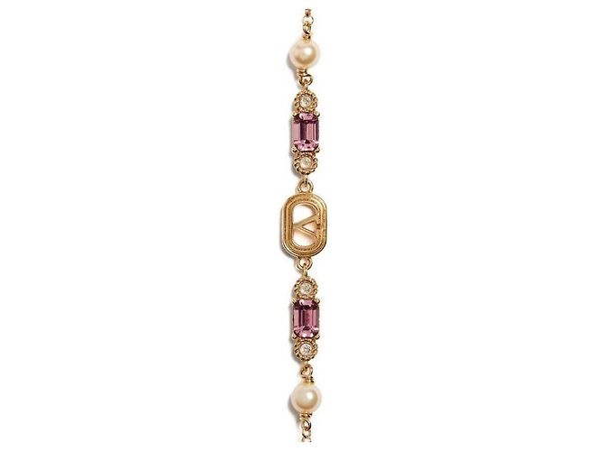Valentino Bracciale ovale in metallo e cristalli - vista 6