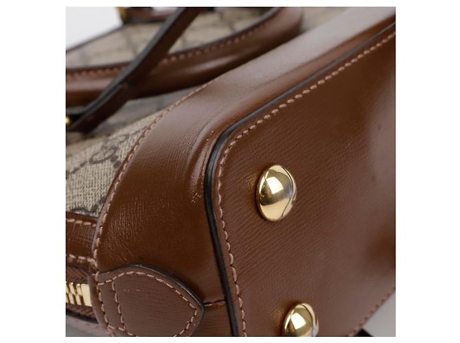 Gucci Bolso Mini Top Handle Horsebit Marrón - vista 11