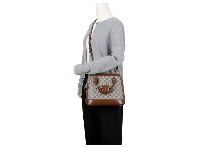 Gucci Bolso Mini Top Handle Horsebit Marrón - vista 15