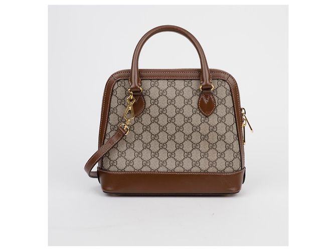 Gucci Bolso Mini Top Handle Horsebit Marrón - vista 3