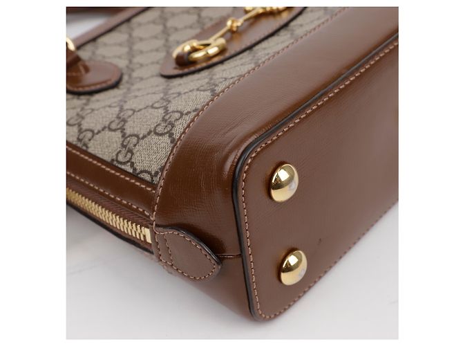 Gucci Bolso Mini Top Handle Horsebit Marrón - vista 8