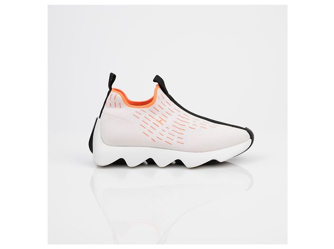 Sneakers in maglia Hermès Eclair marroni - vista 5