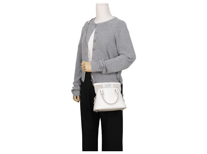 Maison Martin Margiela Micro Leder Tote Bag Weiß - Ansicht 18