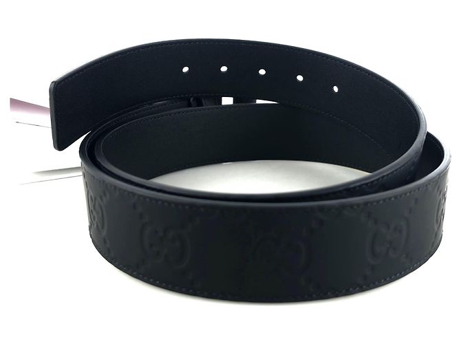 Gucci Cinto de couro com efeito de borracha - vista 3