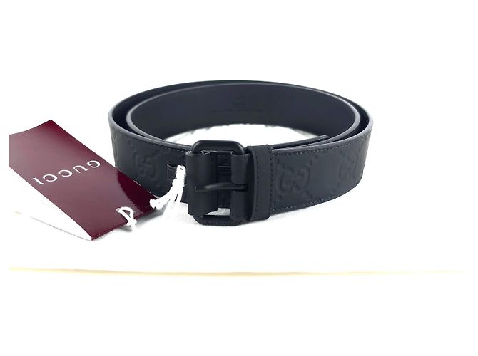 Gucci Cinto de couro com efeito de borracha - vista 4