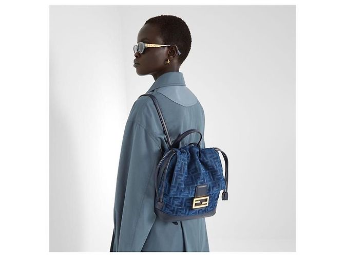 Fendi Denim Rucksack AWDV Blau - Ansicht 5