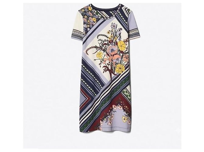 Tory Burch Vestido curto de algodão com mangas curtas e padrão floral - vista 2
