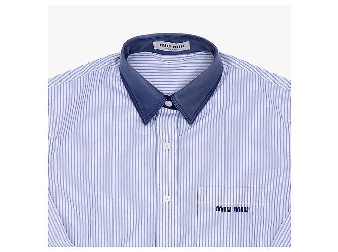 Miu Miu Camicia in popeline a righe da donna - vista 5