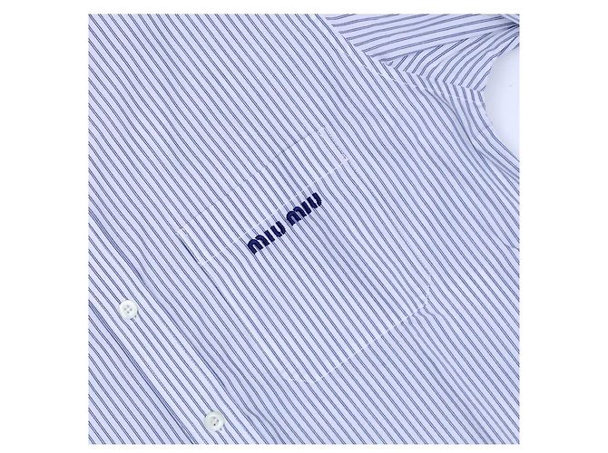 Miu Miu Camicia in popeline a righe da donna - vista 6