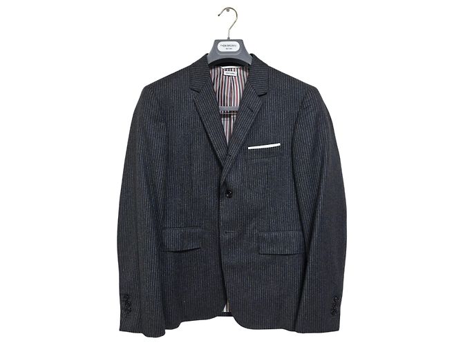 Thom Browne Completo in Lana Flanella a Righe - vista 2
