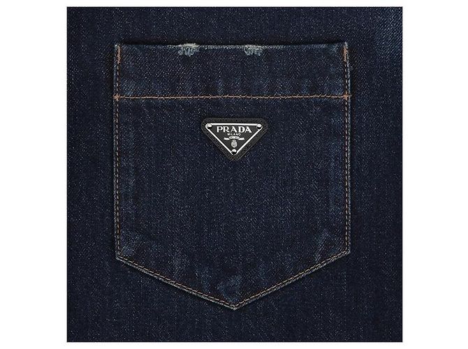 Camisa de denim de algodón azul Prada - vista 12