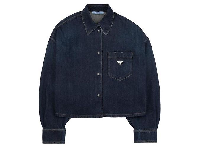 Camisa de denim de algodón azul Prada - vista 9