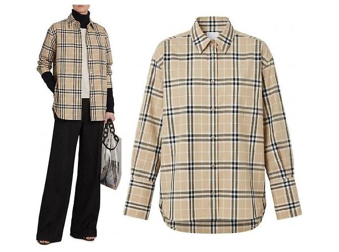Burberry Camicia Vintage a Quadri in Cotone da Donna - vista 7