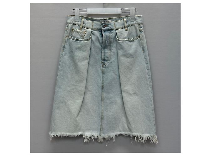 Miu Miu Denimrock mit Logo-Patch - Ansicht 5
