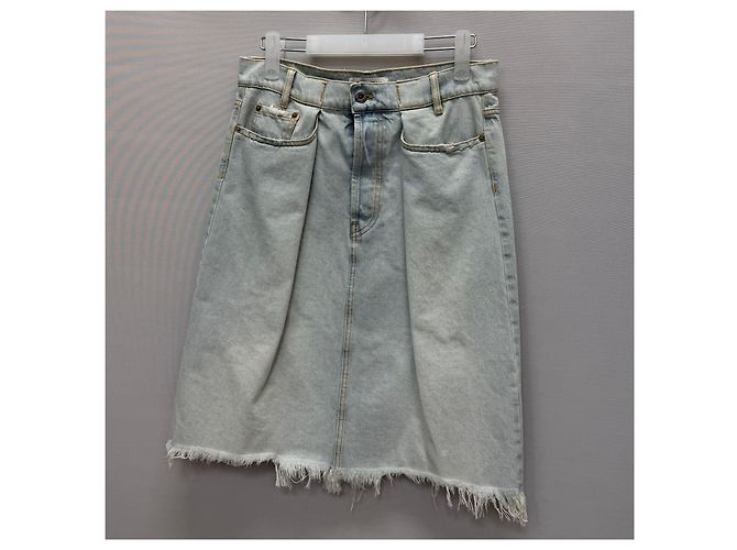 Miu Miu Denimrock mit Logo-Patch - Ansicht 6