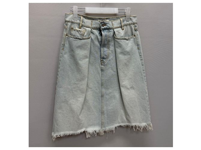 Miu Miu Denimrock mit Logo-Patch - Ansicht 7