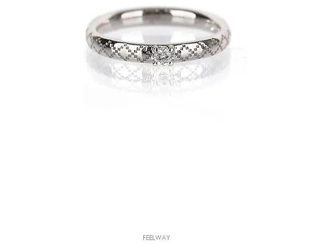 Gucci Anel de Ouro Branco e Diamantes Tamanho - vista 4