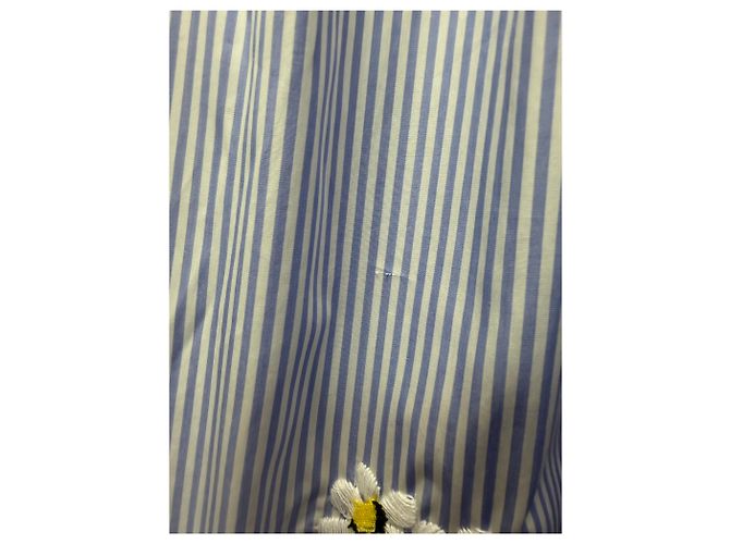 Miu Miu Falda a rayas con bordados de margaritas - vista 8