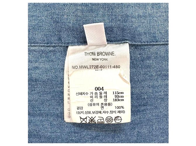 Thom Browne Camicia Chambre Striped Cuff Shirt - vista 10