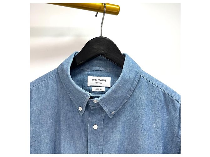 Thom Browne Camicia Chambre Striped Cuff Shirt - vista 6