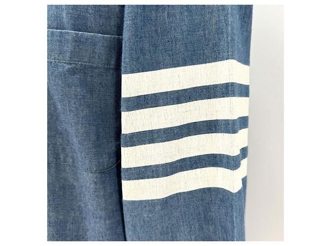 Thom Browne Camicia Chambre Striped Cuff Shirt - vista 7