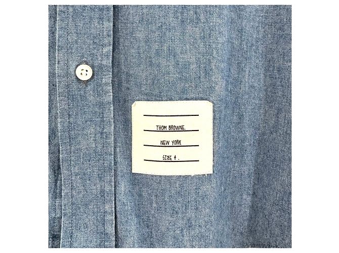Thom Browne Camicia Chambre Striped Cuff Shirt - vista 8