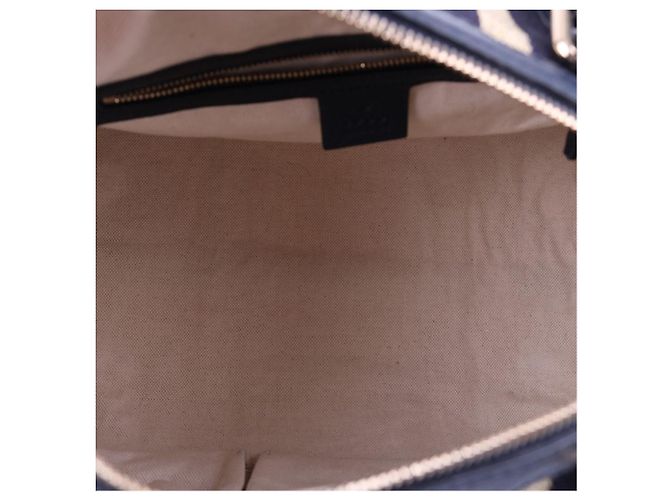 Gucci Borsa Boston e borsa a tracolla in pelle blu navy - vista 12