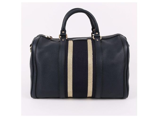 Gucci Borsa Boston e borsa a tracolla in pelle blu navy - vista 2