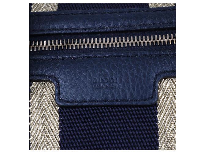 Gucci Borsa Boston e borsa a tracolla in pelle blu navy - vista 3