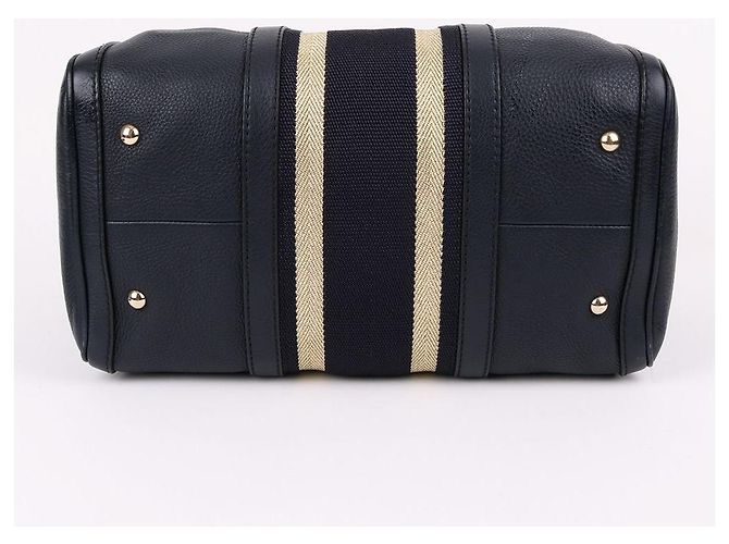 Gucci Borsa Boston e borsa a tracolla in pelle blu navy - vista 9