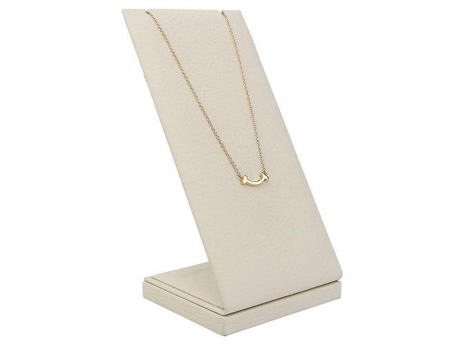 Tiffany & Co Collana con mini pendente T-Smile in oro giallo - vista 2