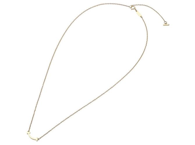 Tiffany & Co Collana con mini pendente T-Smile in oro giallo - vista 3