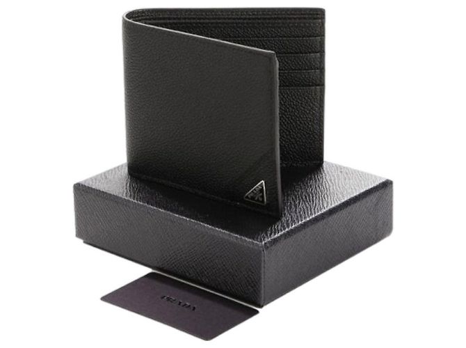 Prada Vitelho Grain Leather Bi-Fold Wallet stamp: - view 10