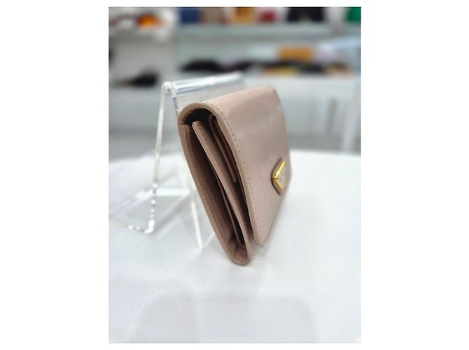 Cartera de tres pliegues Viterbo Move Prada rosa de cuero - vista 12