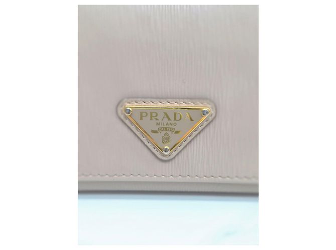 Cartera de tres pliegues Viterbo Move Prada rosa de cuero - vista 19
