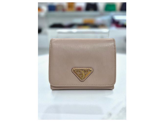 Cartera de tres pliegues Viterbo Move Prada rosa de cuero - vista 2