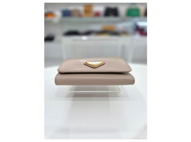 Cartera de tres pliegues Viterbo Move Prada rosa de cuero - vista 7