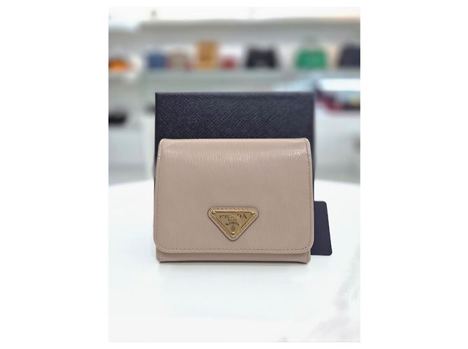 Cartera de tres pliegues Viterbo Move Prada rosa de cuero - vista 9