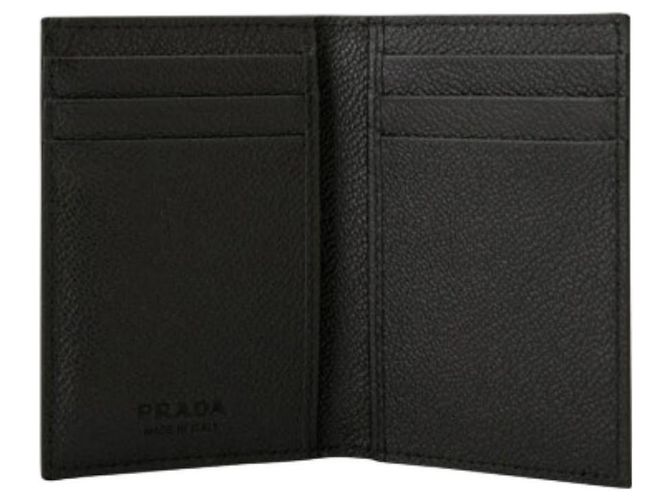 Prada Vitello Flap Cardholder Black stamp: - view 4