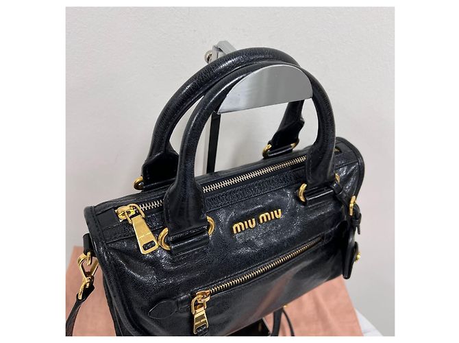 Miu Miu Borsa Tote e a Tracolla Motor Bag Nero - vista 7