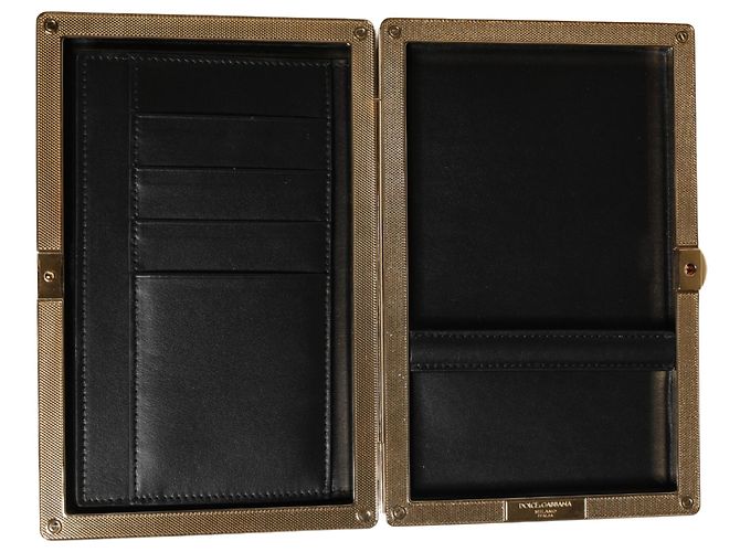 Dolce & Gabbana Clutch da sera da donna in pelle di vitello marrone - vista 4