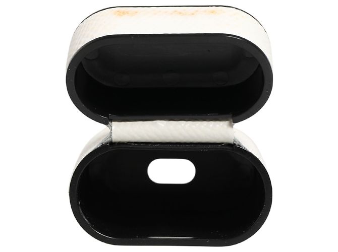 Dolce & Gabbana Capa Airpods em couro de bezerro branco com logo e alça - vista 7