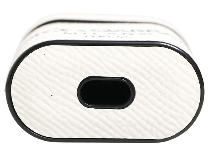 Dolce & Gabbana Étui Airpods en cuir de veau blanc avec logo et sangle - vue 6