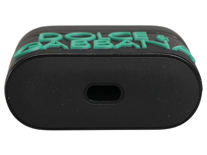Dolce & Gabbana Custodia per Airpods da donna in PVC nero con logo embossed e patta - vista 2