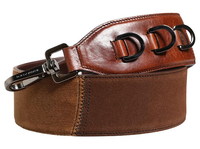 Dolce & Gabbana Bandoulière accessoire pour sac en cuir et velours marron Horse - vue 3