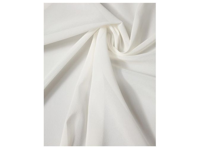 Dolce & Gabbana Sciarpa Sciarpa Stola in Seta Off White x Scarf - vista 3