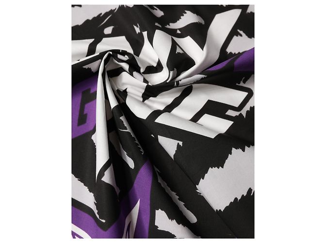 Dolce & Gabbana Foulard DG King Cotton Black Purple x . Sciarpa - vista 3