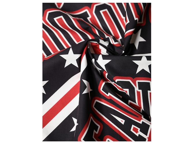 Dolce & Gabbana Foulard quadrato in cotone Black Red Panda . x Sciarpa - vista 3