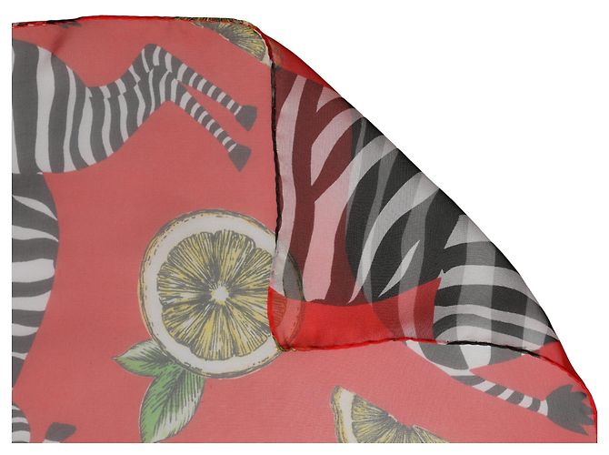 Dolce & Gabbana Sciarpa, stola e scialle wrap in seta con stampa zebra rossa - vista 2